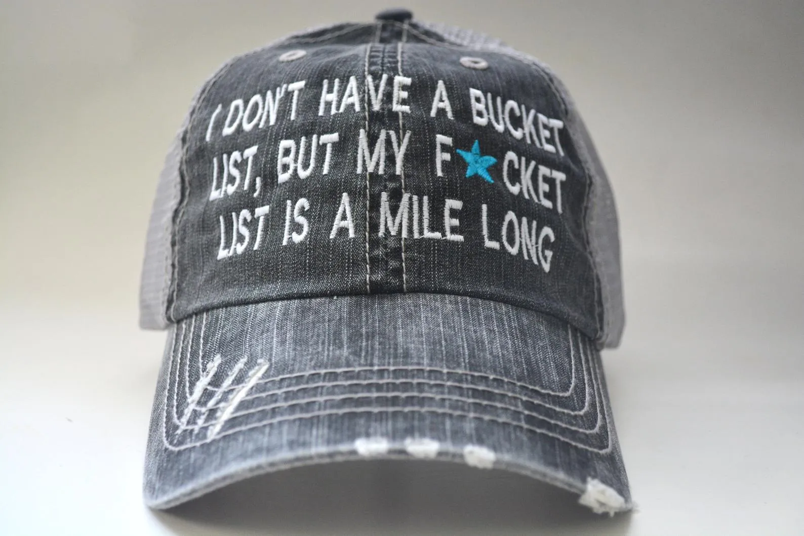 Funny Sarcasm Bucket List Trucker Hat