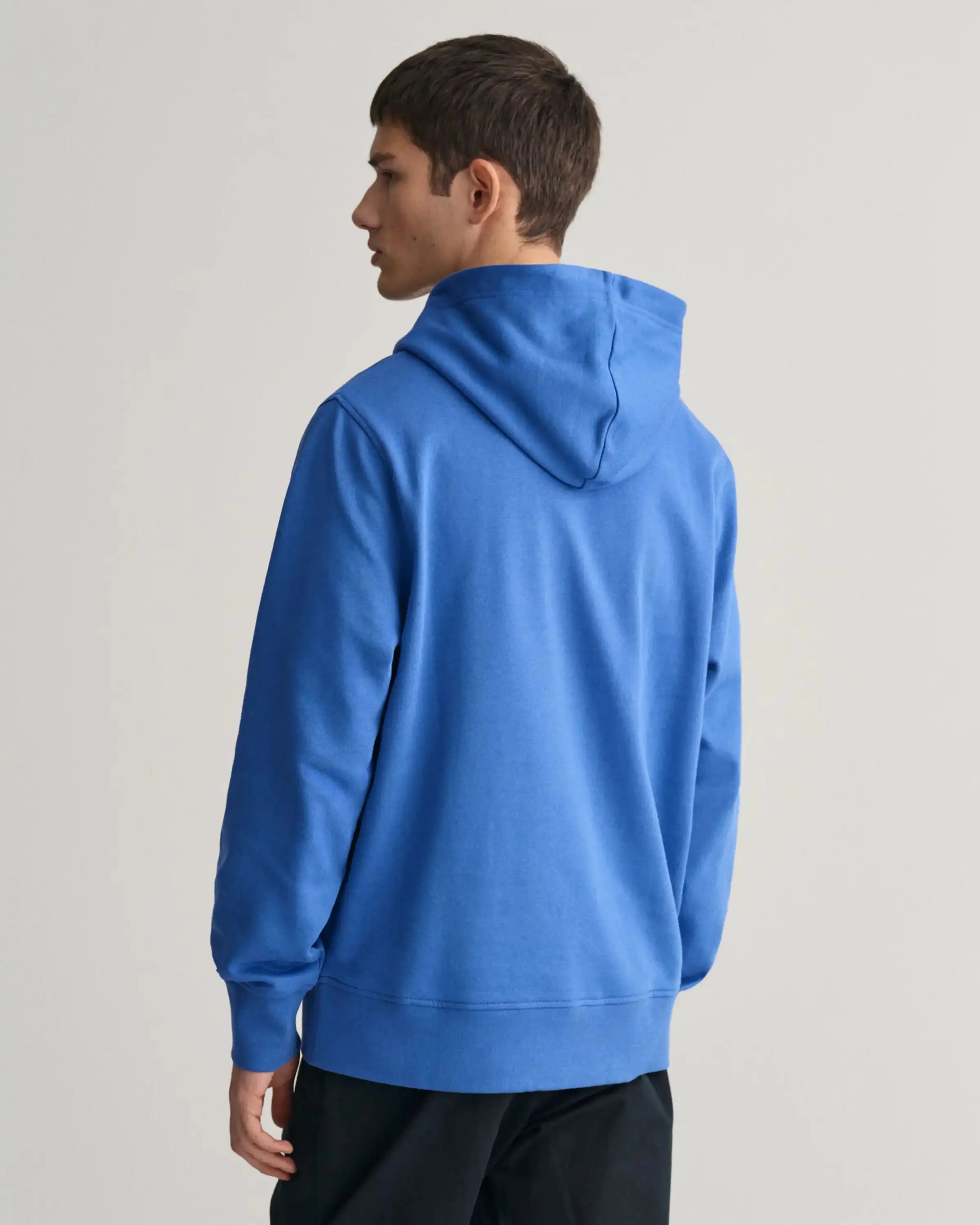 GANT Mens Printed Graphic Hoodie Rich Blue