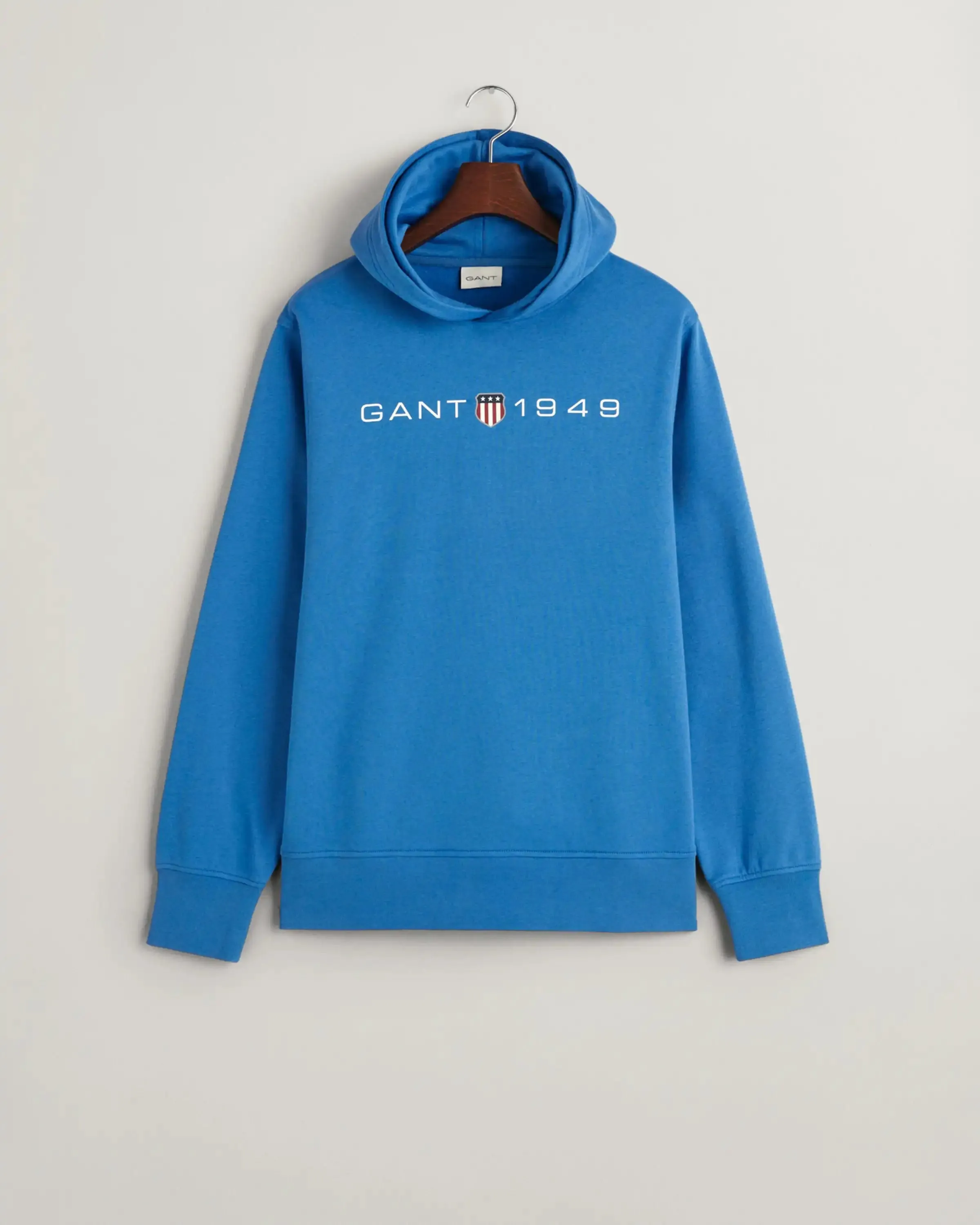 GANT Mens Printed Graphic Hoodie Rich Blue