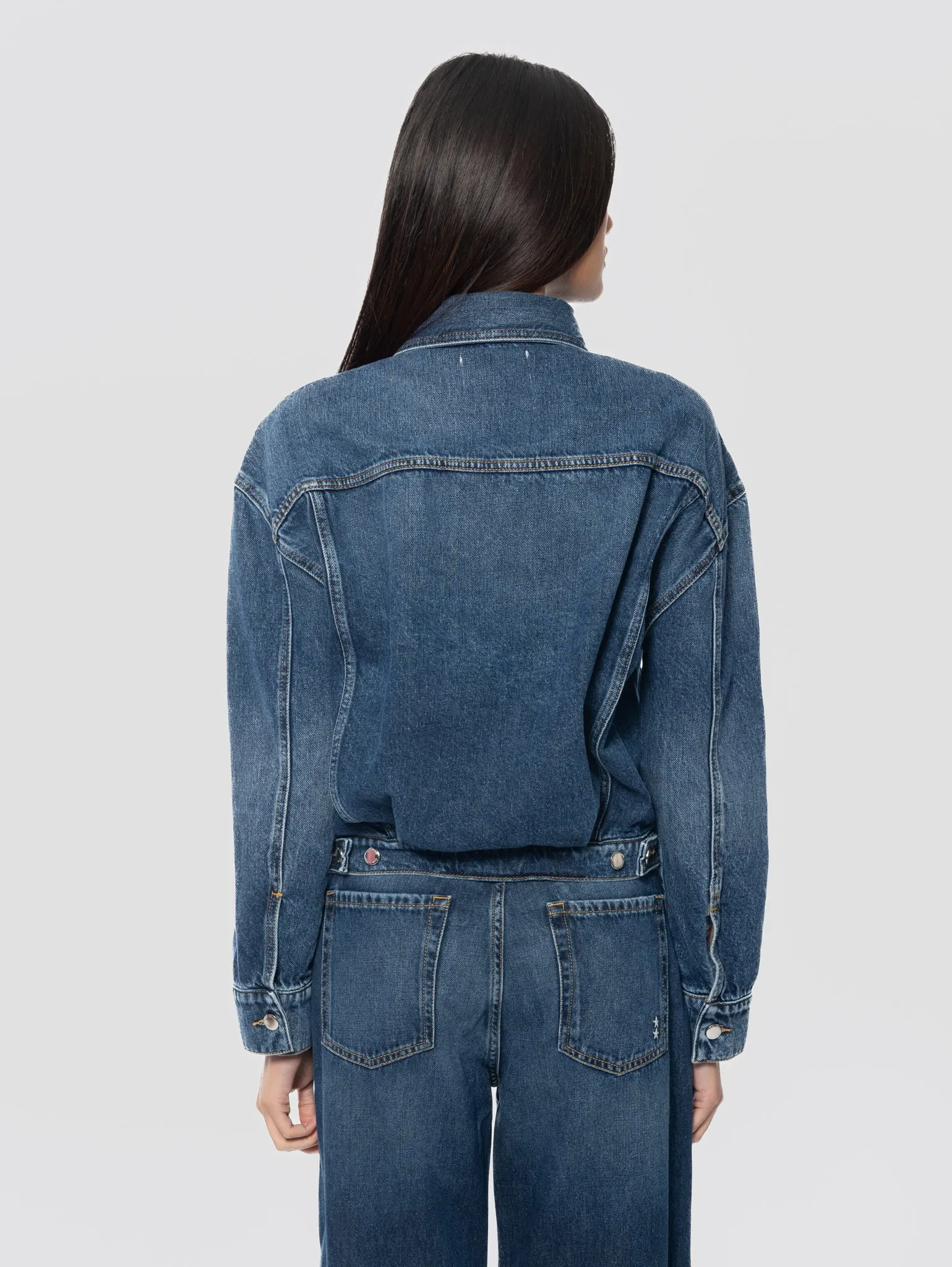 Giacca Trucker in Denim Blu