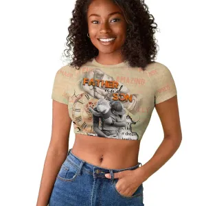 Gift for Dad - Personalized African Father and Son Raglan Cropped T shirt DT02