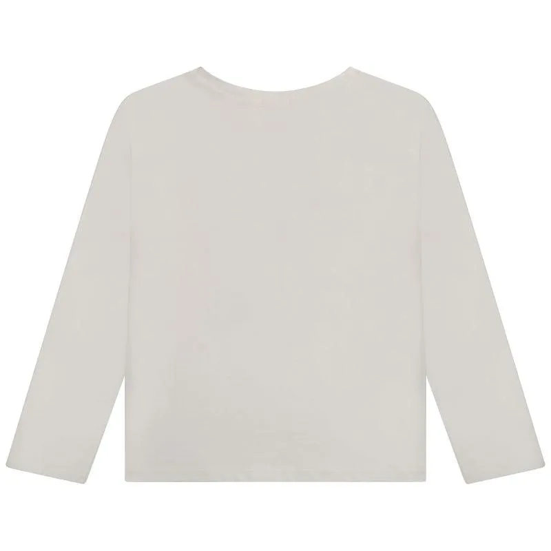 Girls Ivory Mascot Long Sleeve T-Shirt
