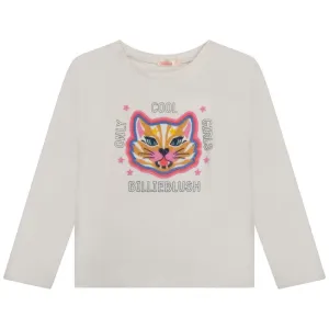 Girls Ivory Mascot Long Sleeve T-Shirt