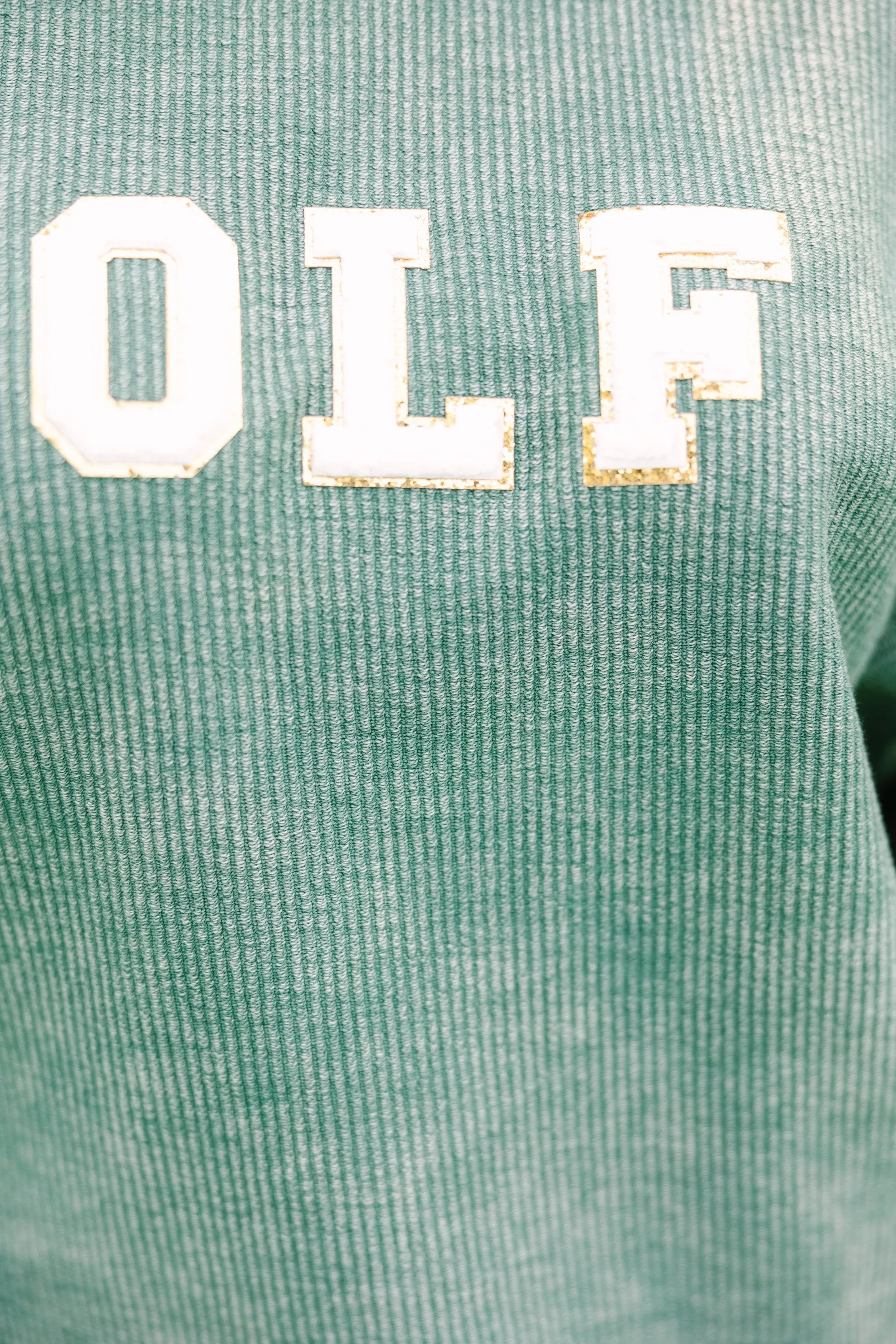 Golf Green Varsity Corded Sweatshirt