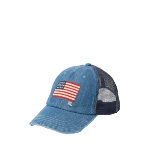 Gorra de denim con bandera