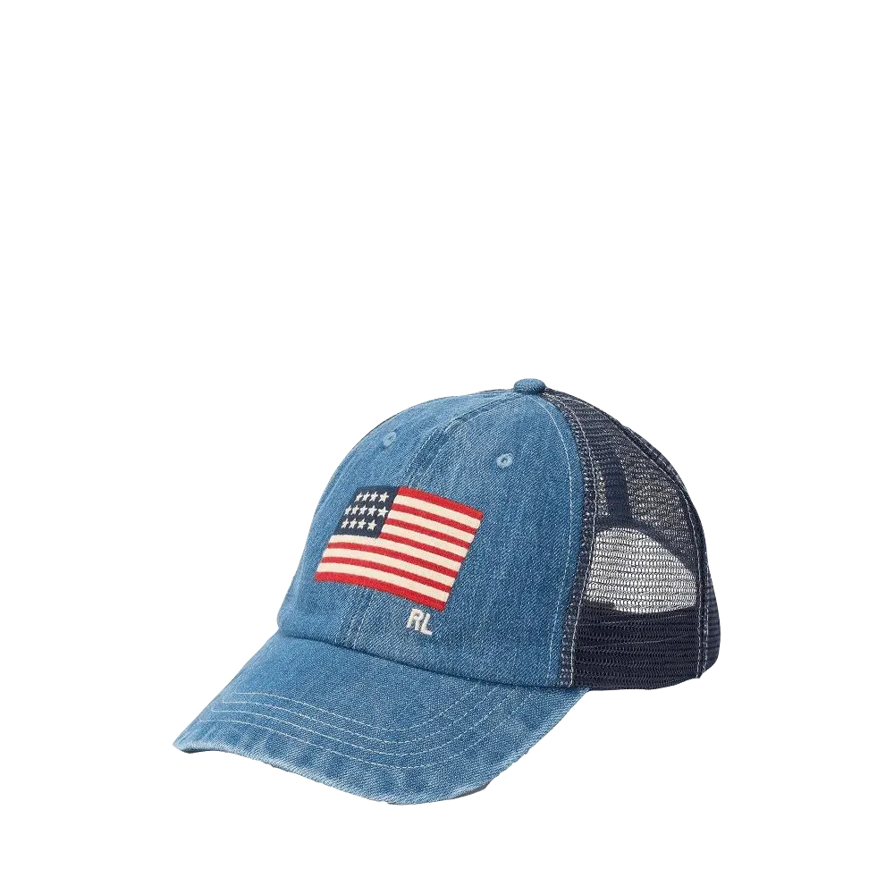 Gorra de denim con bandera