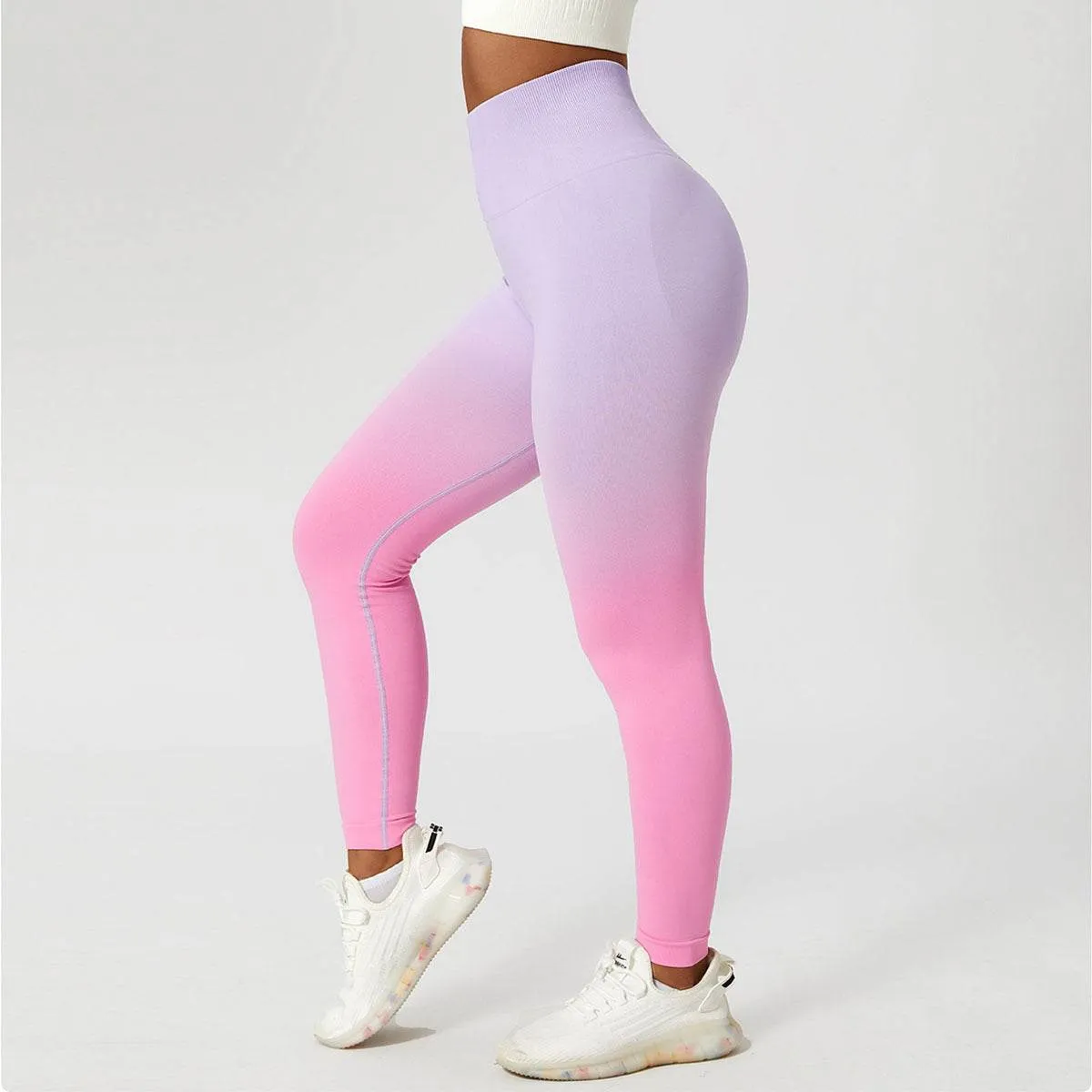 Gradient Fitness High Waist Sportswear Tight Outdoor Pants