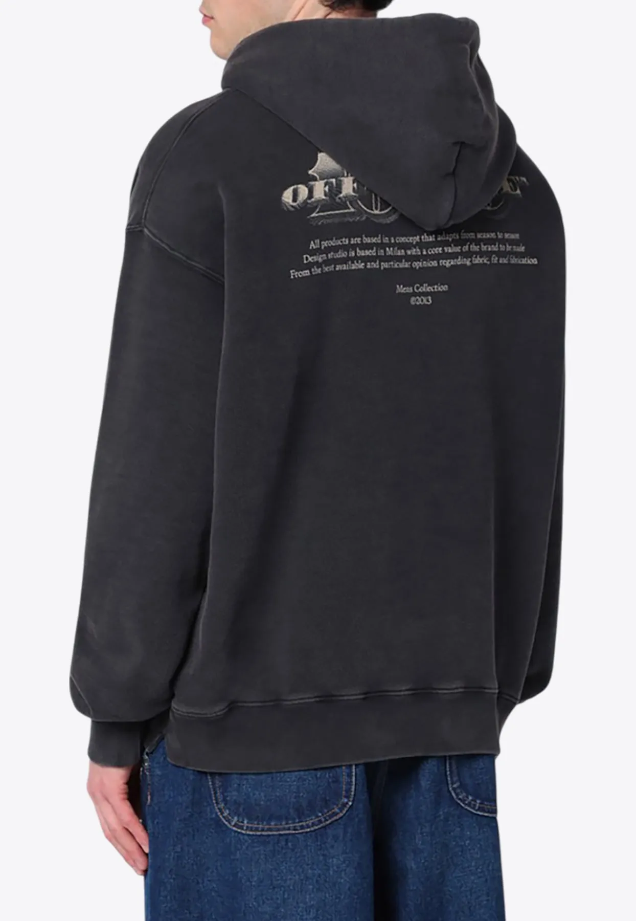 Graphic Print Washed Hoodie