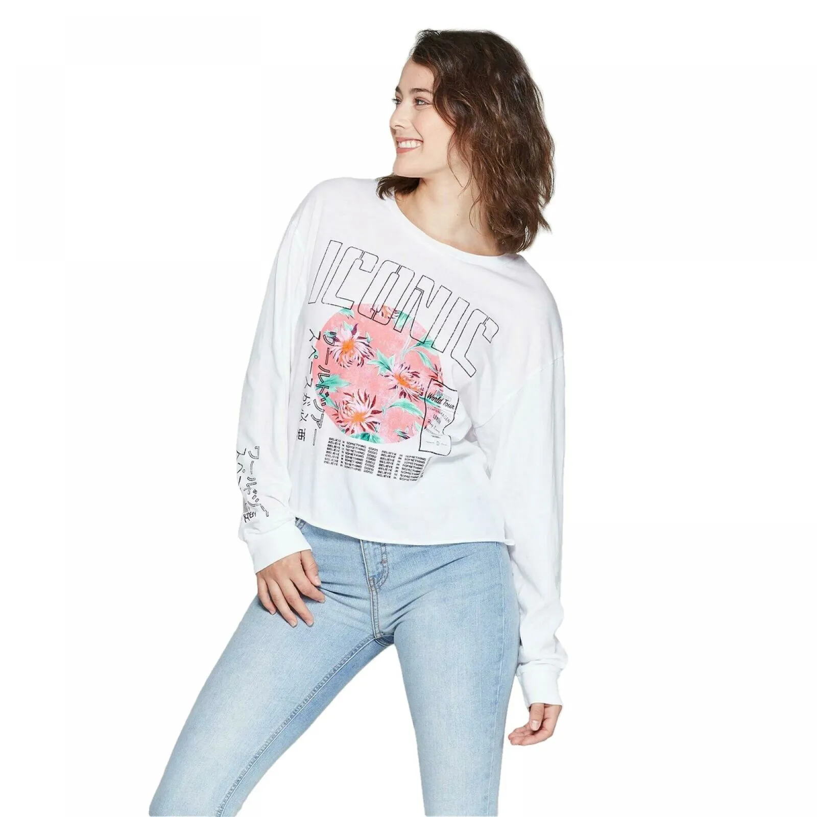 Grayson/Threads Women's Iconic Long Sleeve Cropped Graphic T-Shirt