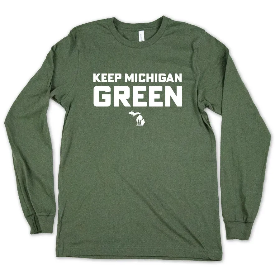Green Michigan long sleeve tee