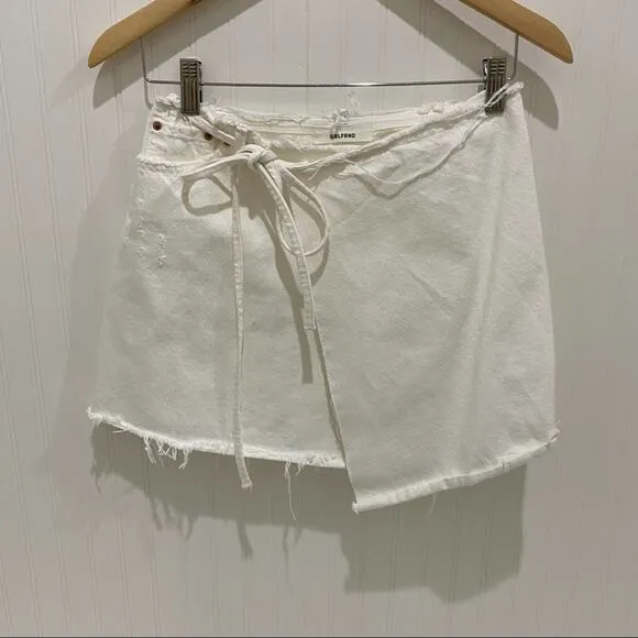 GRLFRND Ella Reconstructed Wrap Denim Skirt