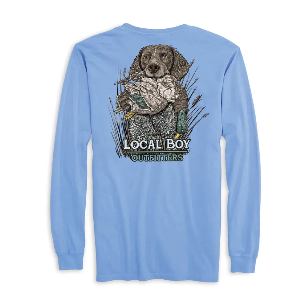 GSP Retrieve Long Sleeve Tee, Washed Denim