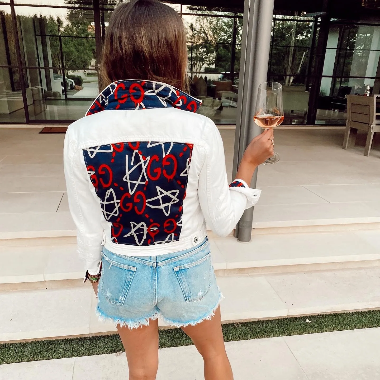 Gucci star white denim