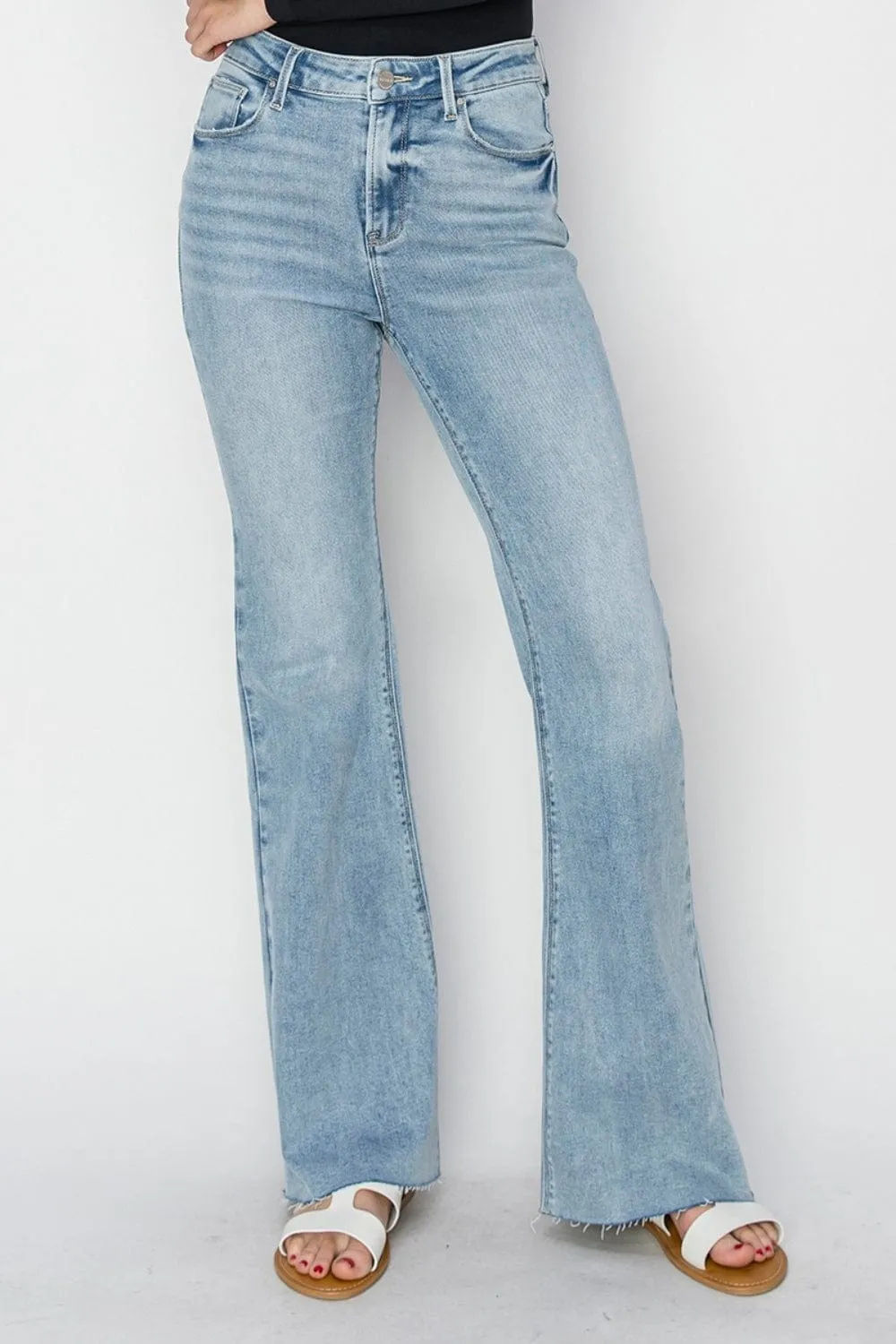 ❤️GYPSY - High Rise Raw Cut Hem Bootcut Jeans by Risen