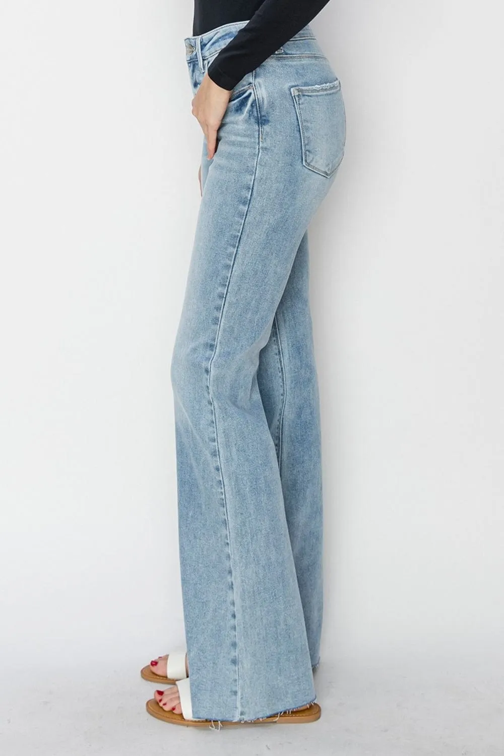 ❤️GYPSY - High Rise Raw Cut Hem Bootcut Jeans by Risen
