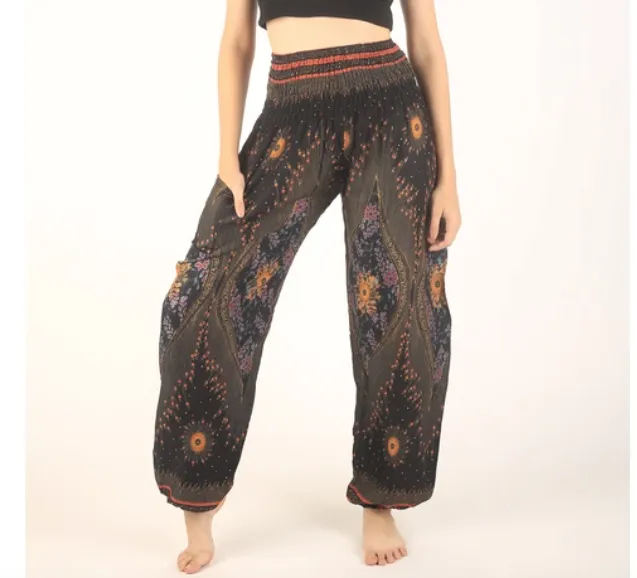 Gypsy Pants - Hearts & Flowers, Black