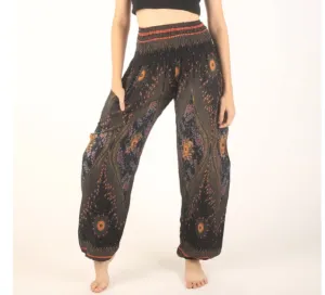 Gypsy Pants - Hearts & Flowers, Black