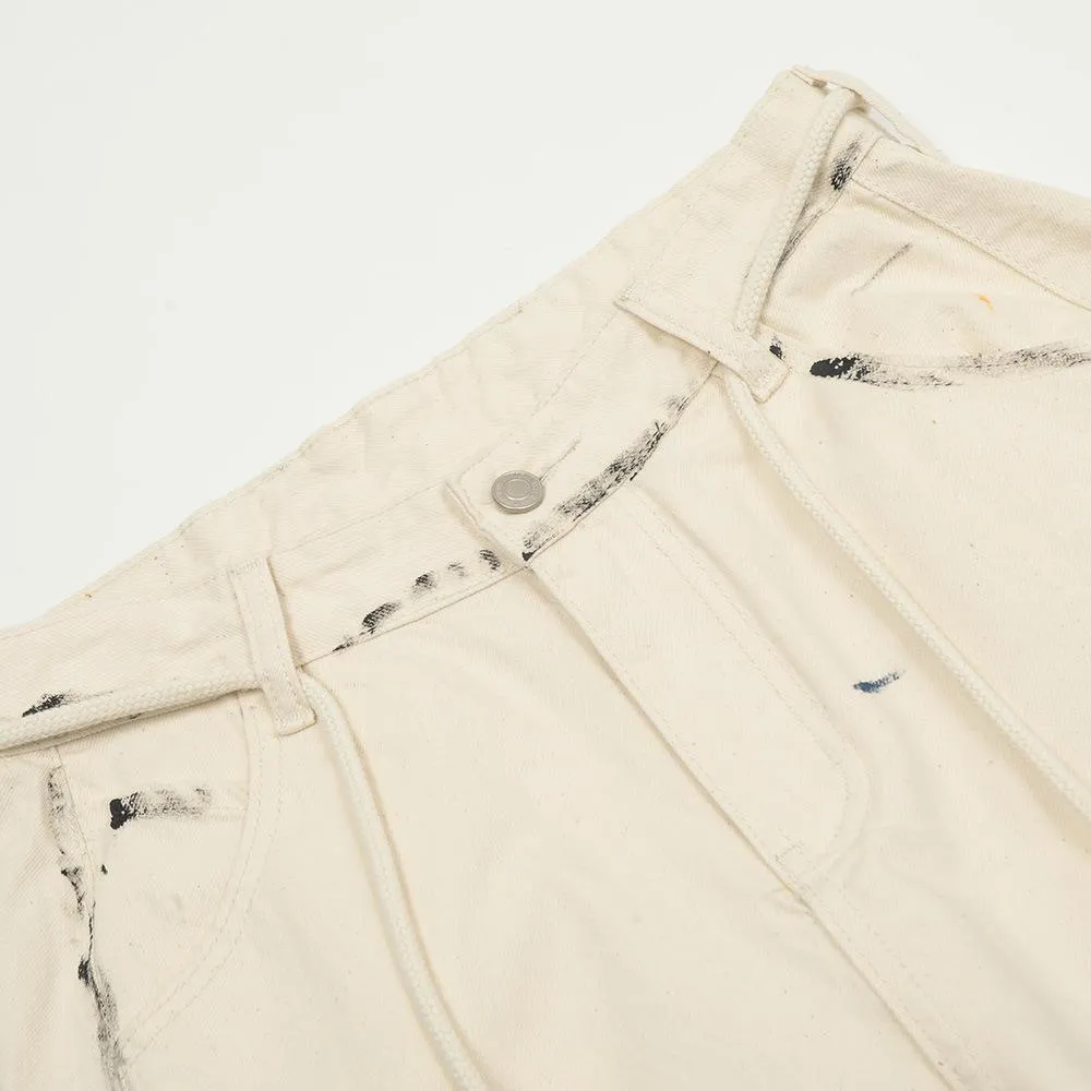 Hand-painted Splash-ink Painted Straight Pants Design Sense Niche Punk High Street Trendy Men's Loose Casual Wide-leg Pants