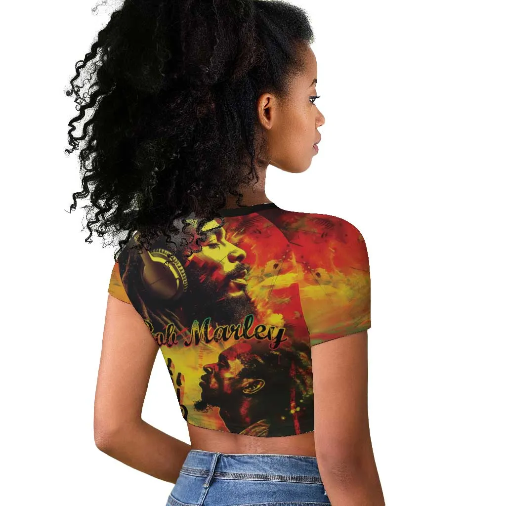 Happy Birthday King of Reggae Raglan Cropped T shirt LT9