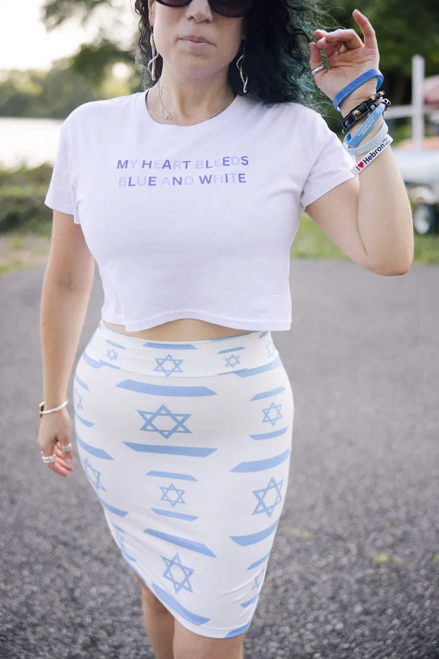 Heart Bleeds Blue & Blue Women's Crop Tee