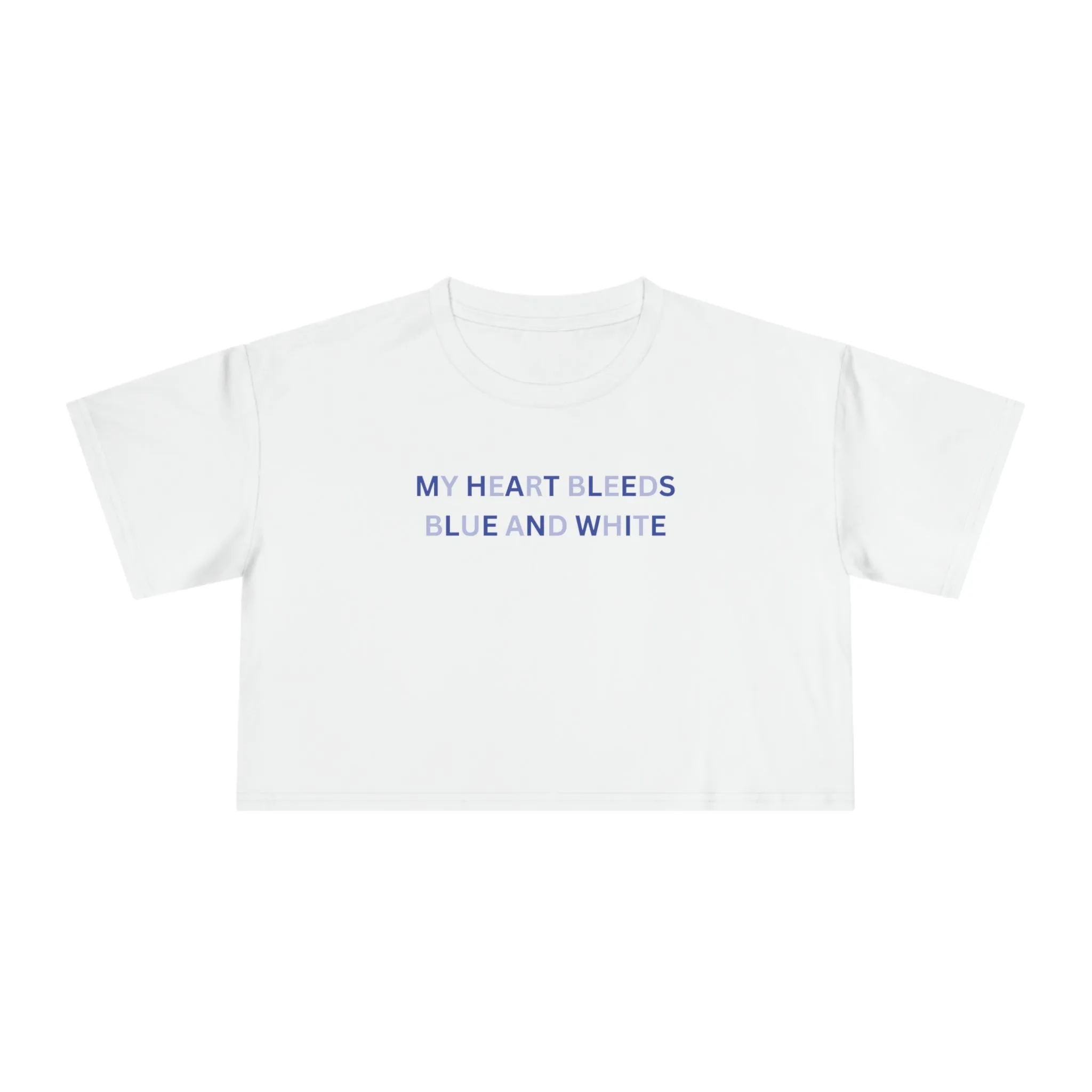 Heart Bleeds Blue & Blue Women's Crop Tee