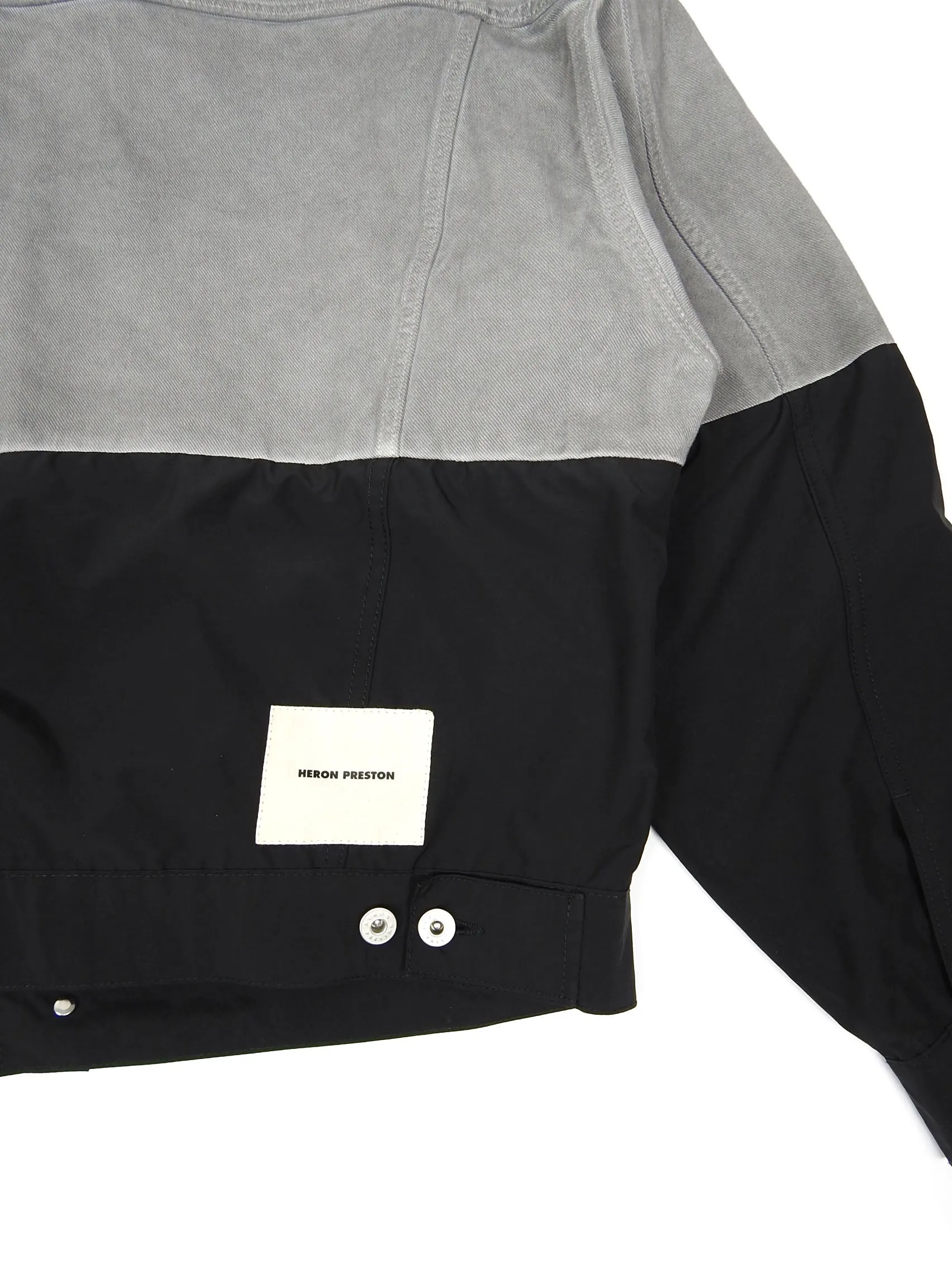 Heron Preston Cut & Sew Denim/Nylon Trucker Jacket Size Medium