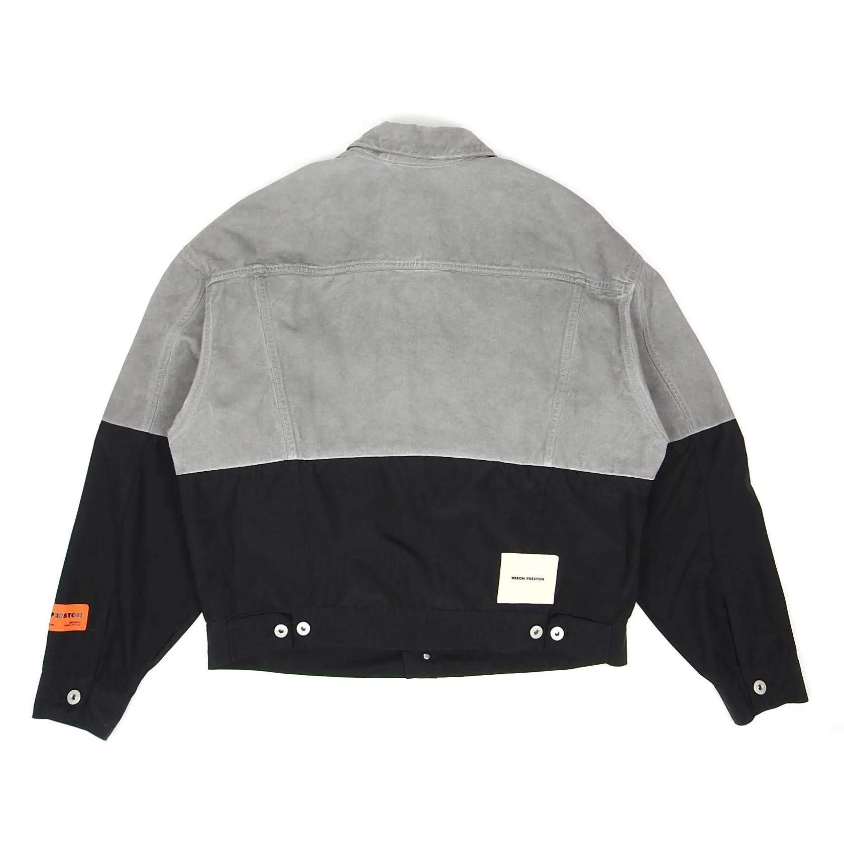Heron Preston Cut & Sew Denim/Nylon Trucker Jacket Size Medium