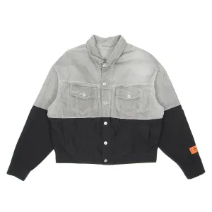 Heron Preston Cut & Sew Denim/Nylon Trucker Jacket Size Medium