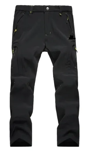 Herren Wasserdichte Wanderhose Outdoor Fleece Gefütterte Schneehose Winter Softshell Snowboard Hose