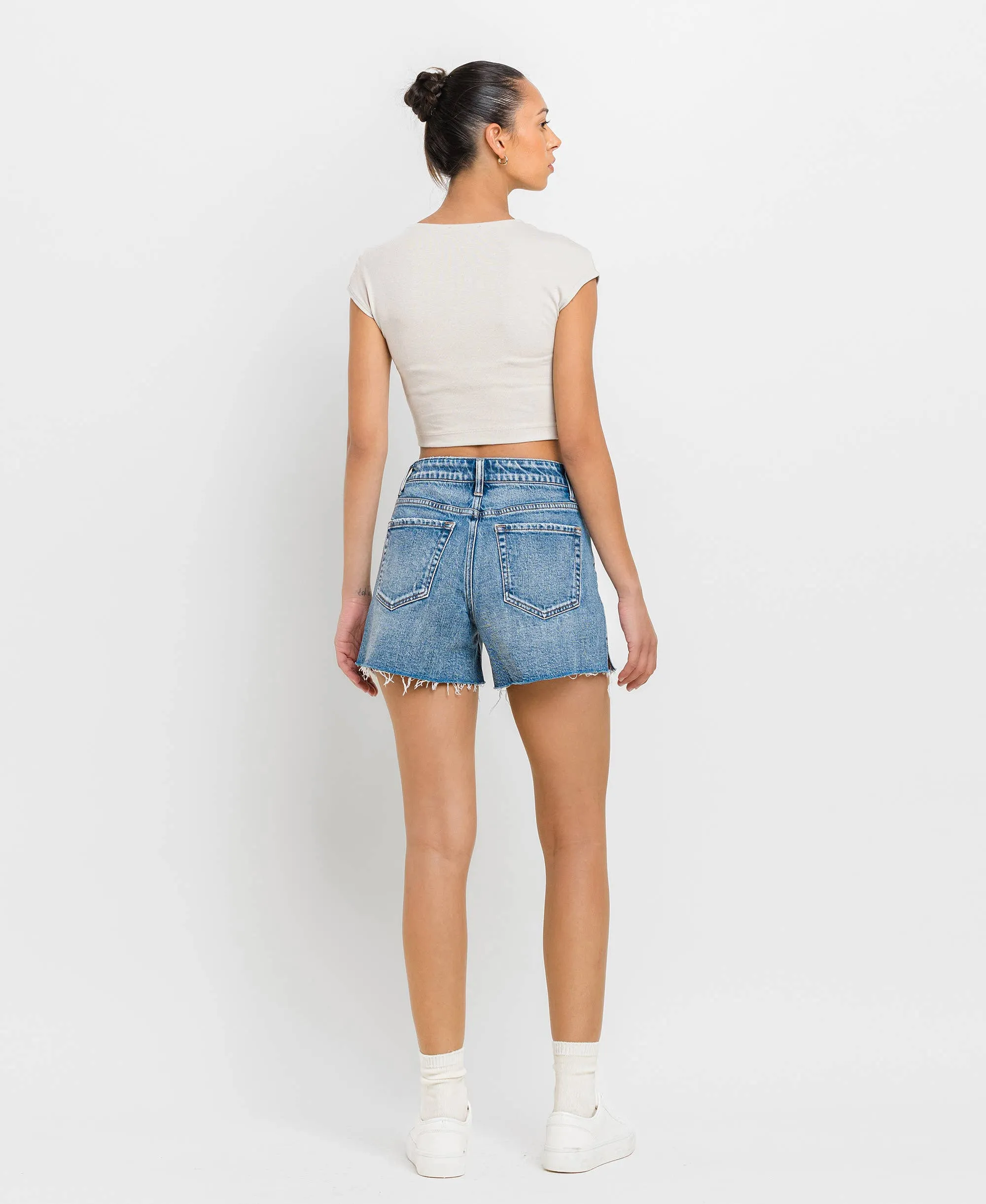 HIGH RISE WAIST CLEAN CUT A LINE SHORTS T6368