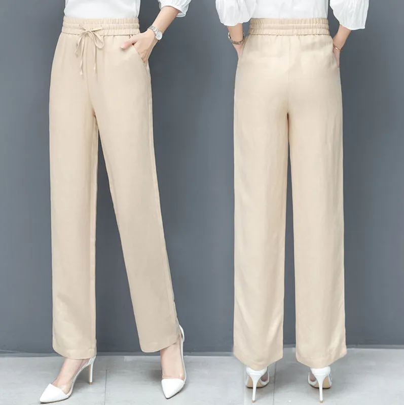 Hoher Taille Lockere Eis-Seide Hosen