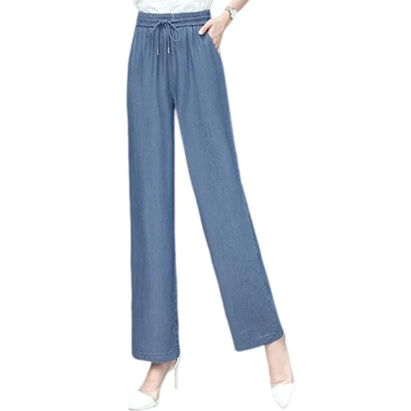 Hoher Taille Lockere Eis-Seide Hosen