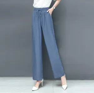 Hoher Taille Lockere Eis-Seide Hosen