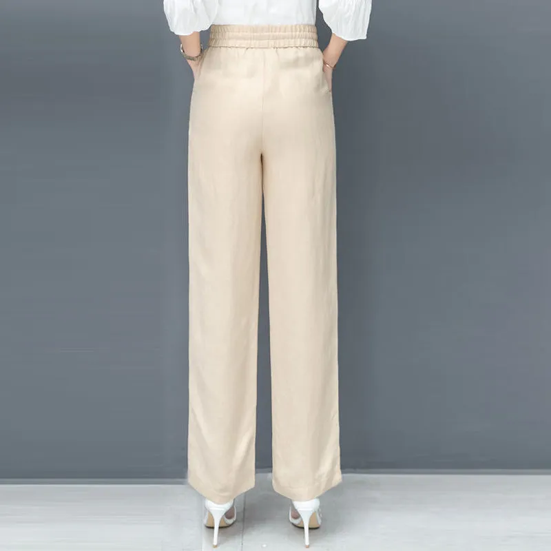 Hoher Taille Lockere Eis-Seide Hosen
