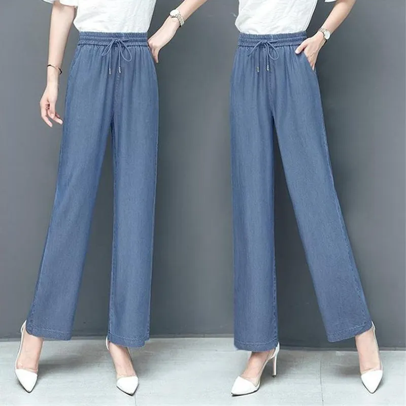 Hoher Taille Lockere Eis-Seide Hosen