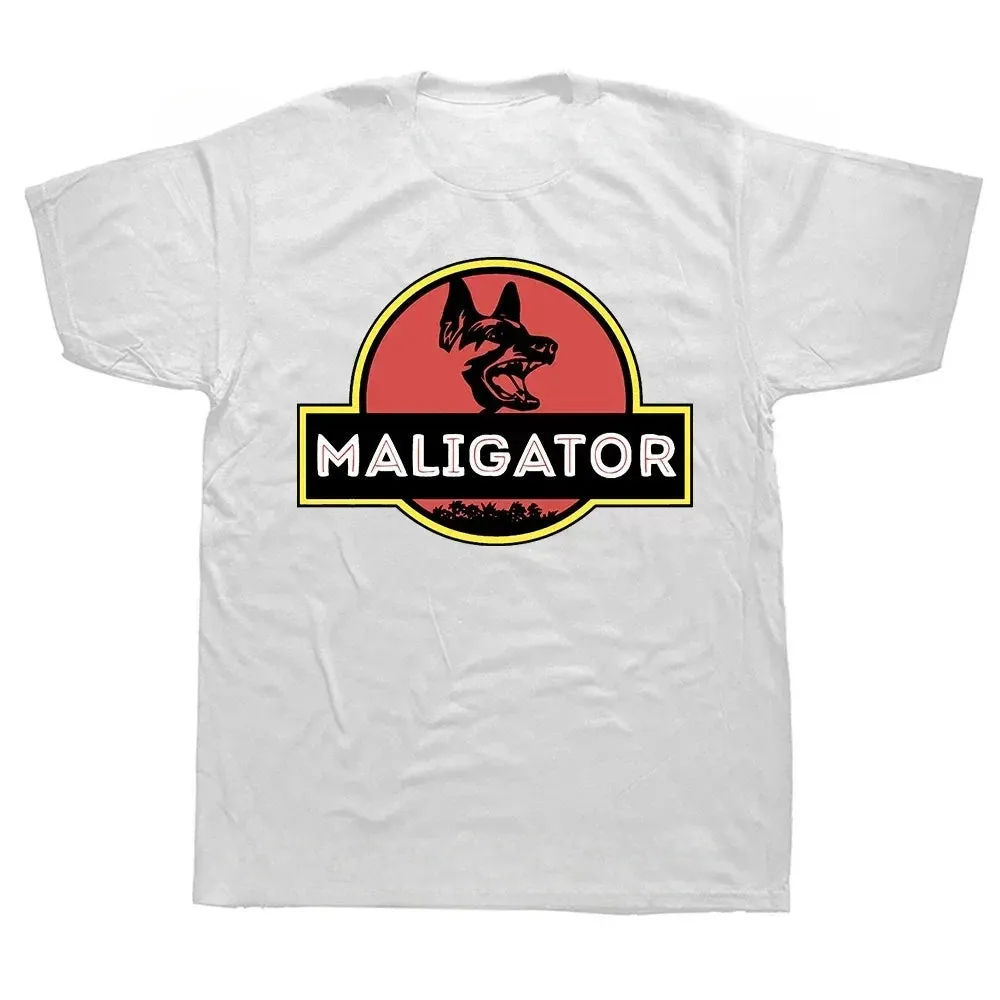 Hot Sale Fashion Clothing Casual Basic T-shirts Funny Maligator Belgian Malinois Dog T Shirts Tee Tops Round Neck Short Sleeve