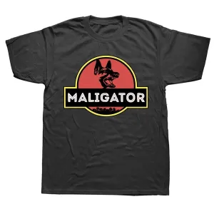 Hot Sale Fashion Clothing Casual Basic T-shirts Funny Maligator Belgian Malinois Dog T Shirts Tee Tops Round Neck Short Sleeve