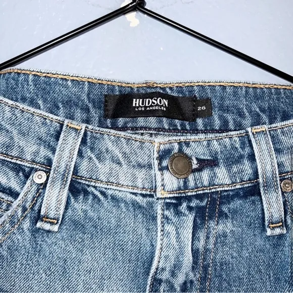 Hudson Sloane Cuff-off Long Denim Shorts Size 26
