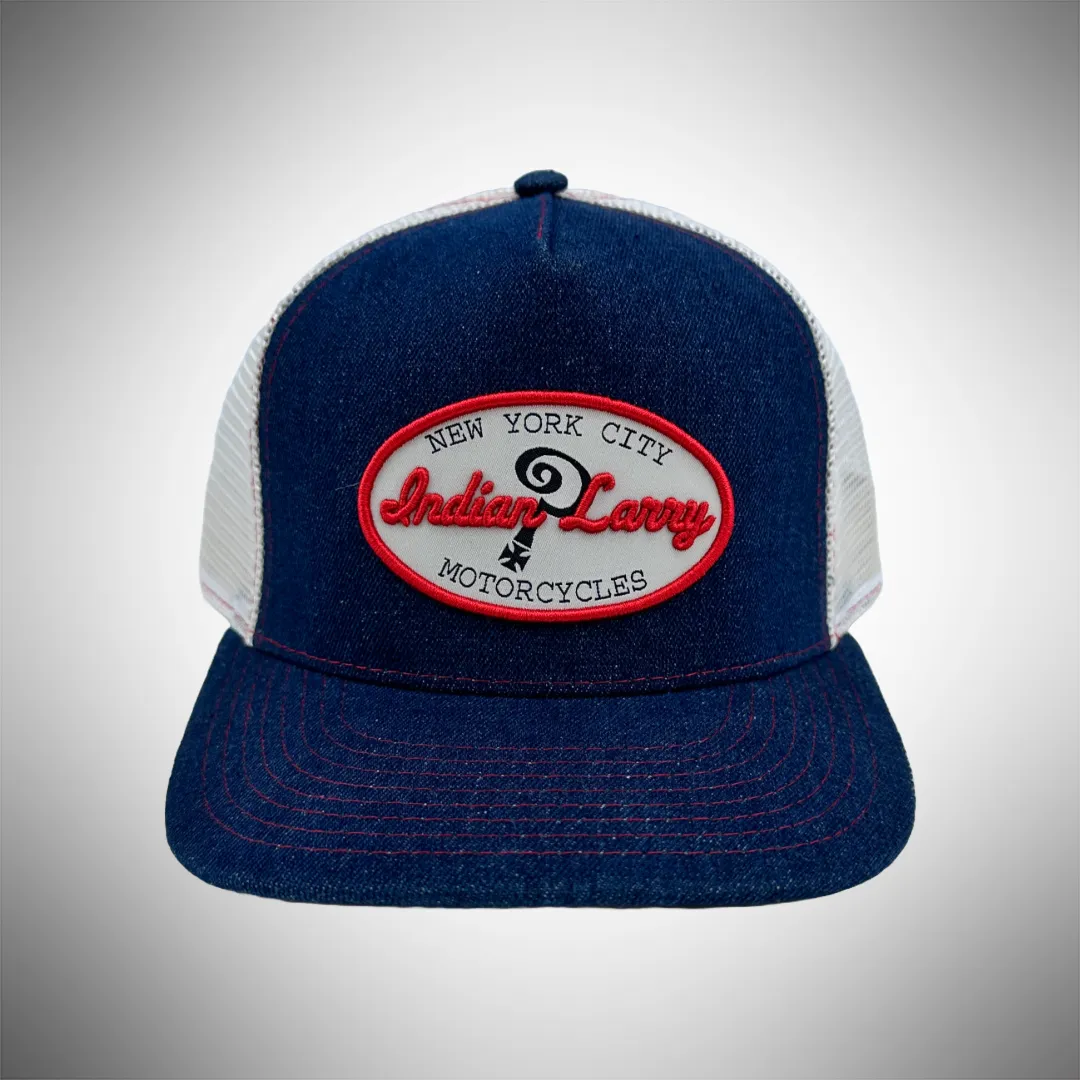Indian Larry Patch Trucker Hat - Denim