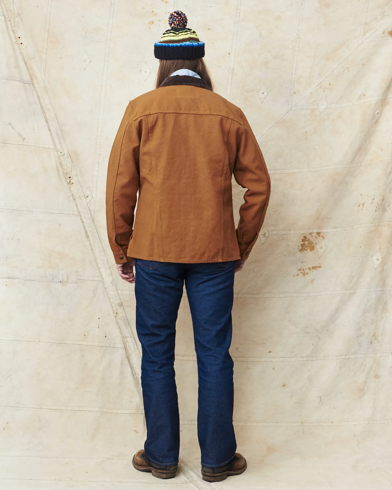 Indigofera Fargo Trucker Jacket Smithson Canvas Terracotta