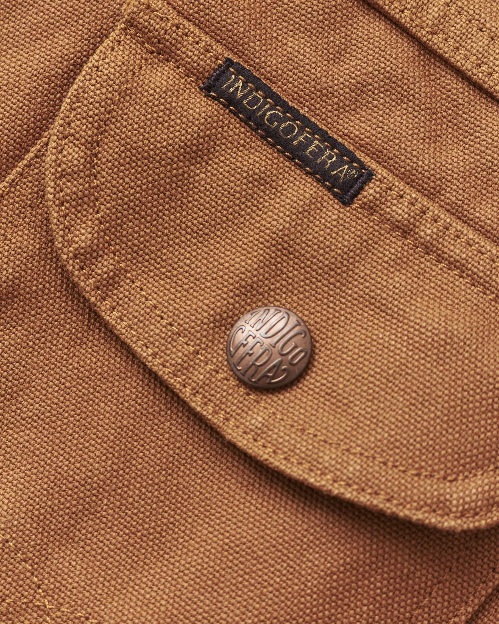 Indigofera Fargo Trucker Jacket Smithson Canvas Terracotta