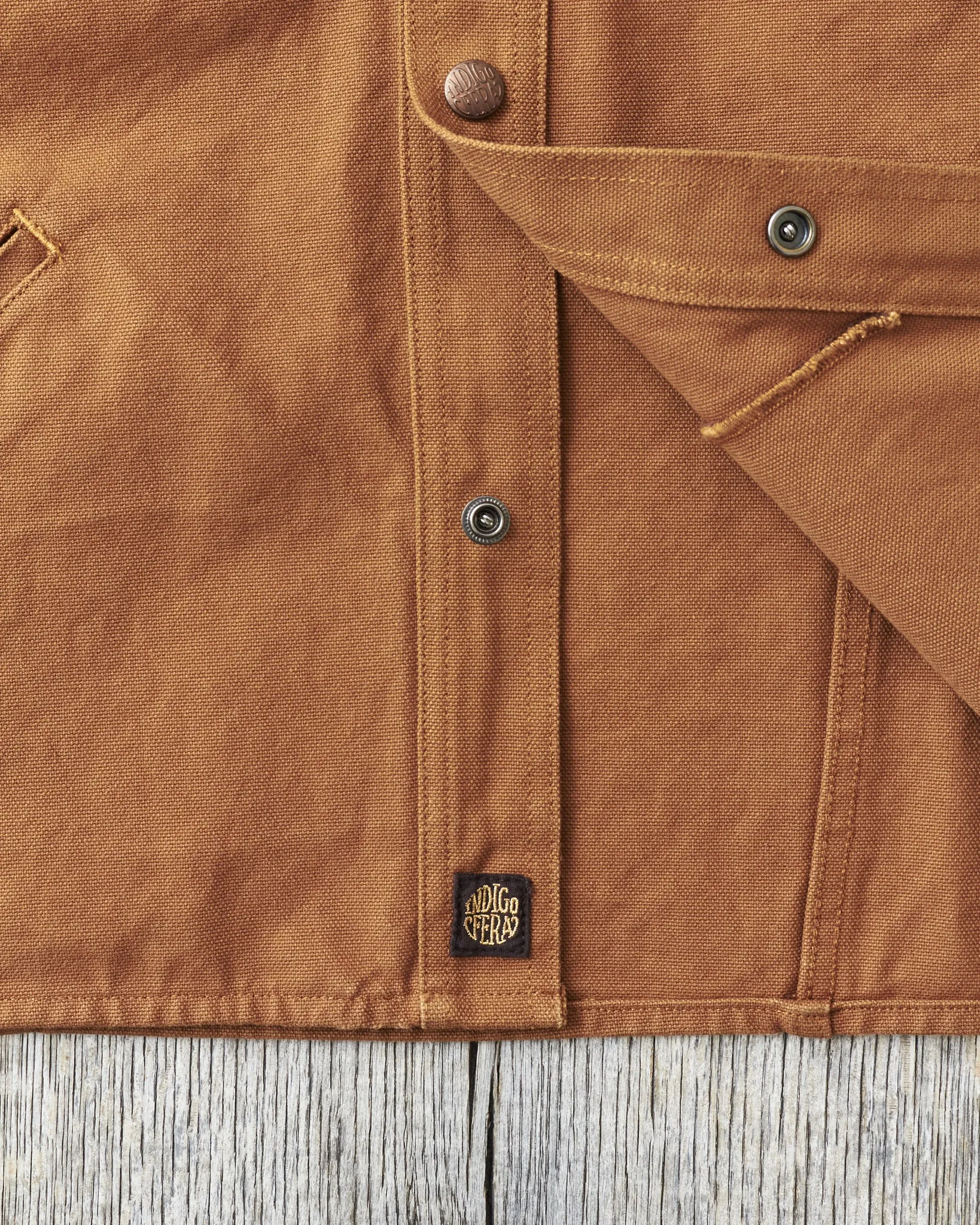 Indigofera Fargo Trucker Jacket Smithson Canvas Terracotta
