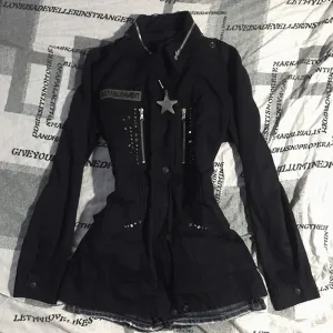 JazzHer Hoodies Women Clothing Gothic Vintage Coat Slim Punk Zip Up Sweatshirts Streetwear Emo Girl Hoodie Plus Size Graphic Y2k Jacket
