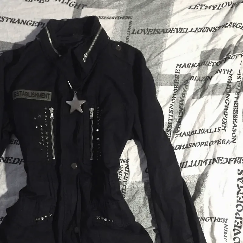 JazzHer Hoodies Women Clothing Gothic Vintage Coat Slim Punk Zip Up Sweatshirts Streetwear Emo Girl Hoodie Plus Size Graphic Y2k Jacket