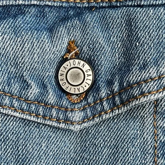 John Galt Brandy Melville Sherpa Lined Denim Trucker Jacket Western Rancher XL