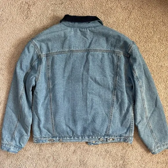 John Galt Brandy Melville Sherpa Lined Denim Trucker Jacket Western Rancher XL