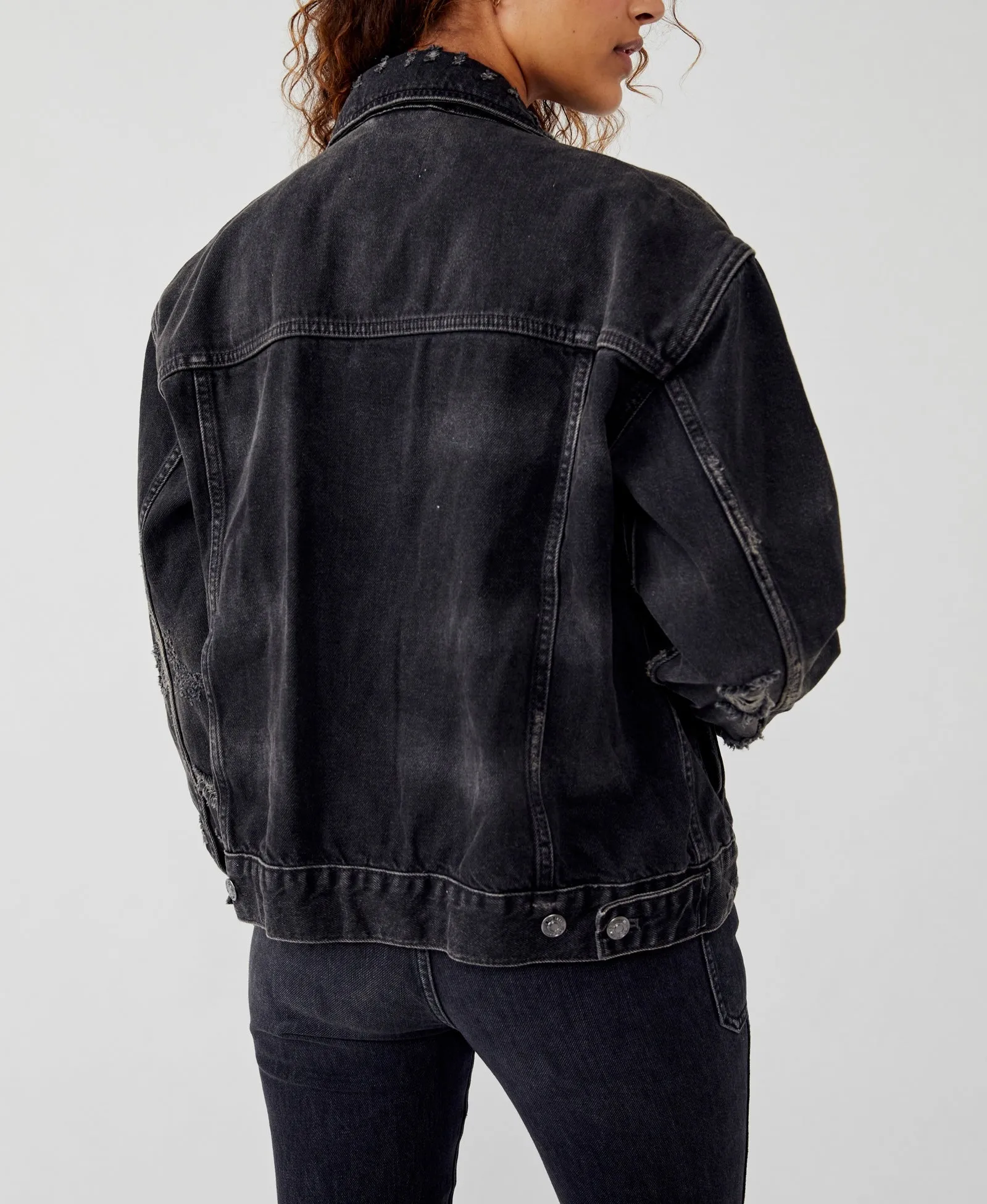 Jolene Trucker Denim Jacket Washed Black