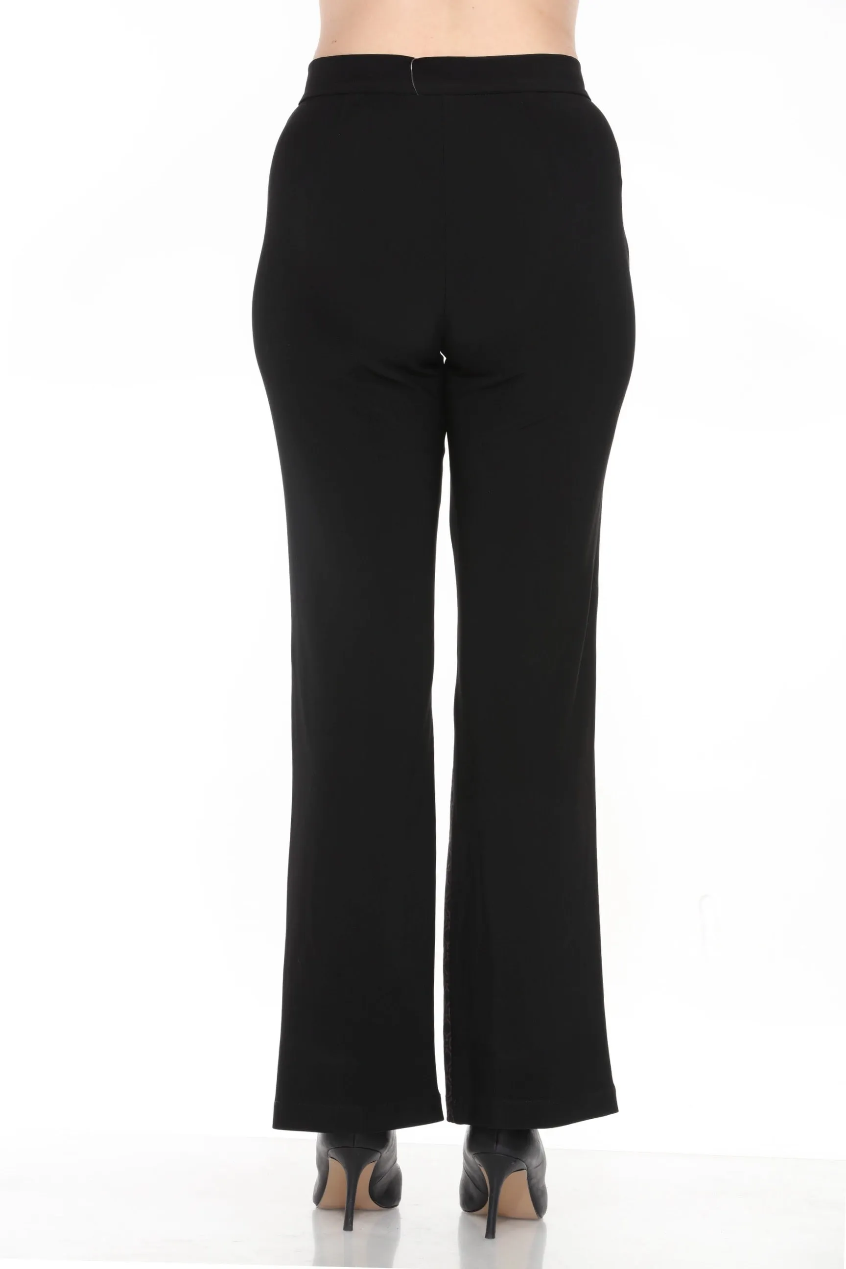 Joseph Ribkoff Black/Brown Geometric Jacquard Trouser Pants 244149