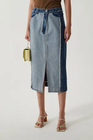 Juna Skirt in Organic Blue Washed Denim