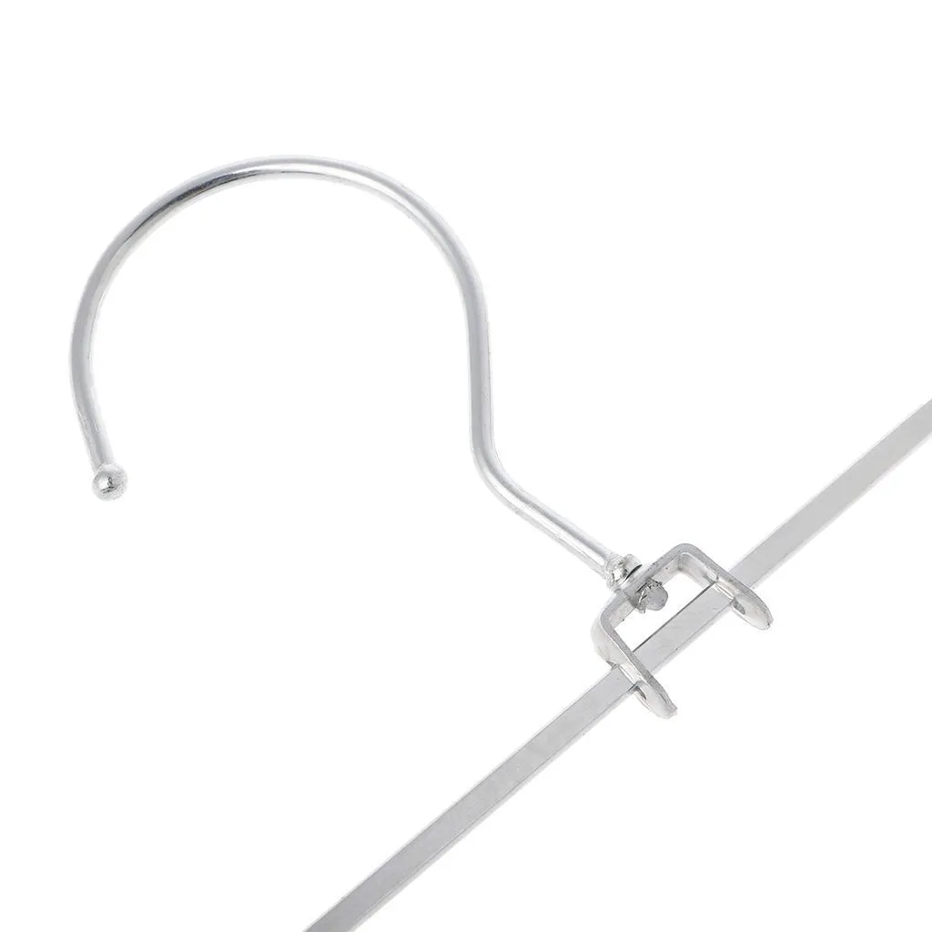 Junlinto Stainless Steel Pants Skirt Hangers Trouser Stand Holder With 2 Adjustable Clips